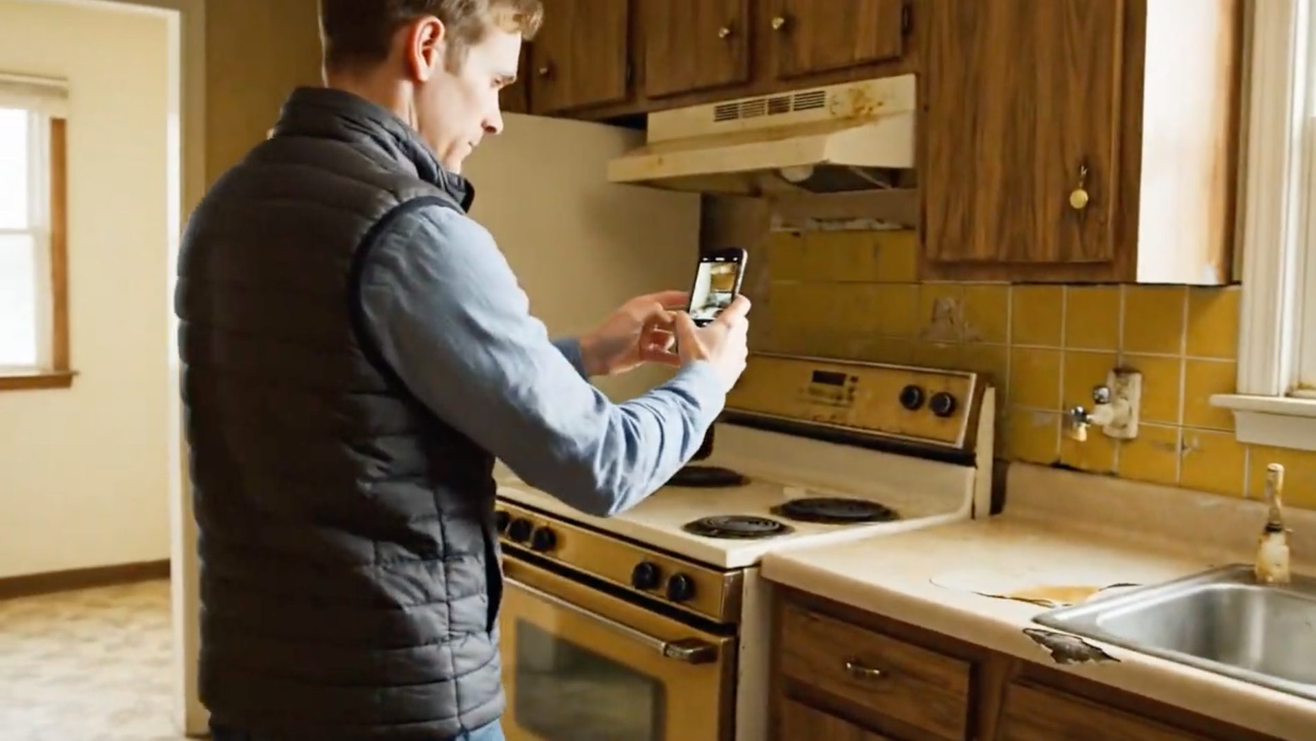 Investor filming a property walkthrough